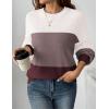 Zeagoo Women’s 2026 Fall Chunky Knit Sweater Oversized Crewneck Long Sleeve Winter Cotton Pullover Sweaters Jumper Tops(Colorblock 284)