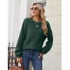 Zeagoo Women’s 2026 Fall Chunky Knit Sweater Oversized Crewneck Long Sleeve Winter Cotton Pullover Sweaters Jumper Tops(Green)