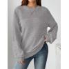 Zeagoo Women’s 2026 Fall Chunky Knit Sweater Oversized Crewneck Long Sleeve Winter Cotton Pullover Sweaters Jumper Tops(Grey)