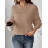 Zeagoo Women’s 2026 Fall Chunky Knit Sweater Oversized Crewneck Long Sleeve Winter Cotton Pullover Sweaters Jumper Tops(Khaki)