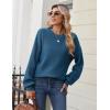 Zeagoo Women’s 2026 Fall Chunky Knit Sweater Oversized Crewneck Long Sleeve Winter Cotton Pullover Sweaters Jumper Tops(Lake Blue)
