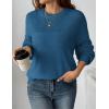 Zeagoo Women’s 2026 Fall Chunky Knit Sweater Oversized Crewneck Long Sleeve Winter Cotton Pullover Sweaters Jumper Tops(Lake Blue)
