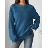 Zeagoo Women’s 2026 Fall Chunky Knit Sweater Oversized Crewneck Long Sleeve Winter Cotton Pullover Sweaters Jumper Tops(Lake Blue)