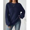 Zeagoo Women’s 2026 Fall Chunky Knit Sweater Oversized Crewneck Long Sleeve Winter Cotton Pullover Sweaters Jumper Tops(Navy Blue)