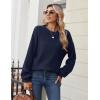Zeagoo Women’s 2026 Fall Chunky Knit Sweater Oversized Crewneck Long Sleeve Winter Cotton Pullover Sweaters Jumper Tops(Navy Blue)