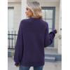 Zeagoo Women’s 2026 Fall Chunky Knit Sweater Oversized Crewneck Long Sleeve Winter Cotton Pullover Sweaters Jumper Tops(Purple)