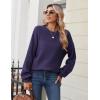 Zeagoo Women’s 2026 Fall Chunky Knit Sweater Oversized Crewneck Long Sleeve Winter Cotton Pullover Sweaters Jumper Tops(Purple)