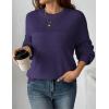 Zeagoo Women’s 2026 Fall Chunky Knit Sweater Oversized Crewneck Long Sleeve Winter Cotton Pullover Sweaters Jumper Tops(Purple)