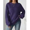 Zeagoo Women’s 2026 Fall Chunky Knit Sweater Oversized Crewneck Long Sleeve Winter Cotton Pullover Sweaters Jumper Tops(Purple)