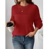 Zeagoo Women’s 2026 Fall Chunky Knit Sweater Oversized Crewneck Long Sleeve Winter Cotton Pullover Sweaters Jumper Tops(Red)