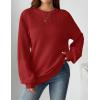Zeagoo Women’s 2026 Fall Chunky Knit Sweater Oversized Crewneck Long Sleeve Winter Cotton Pullover Sweaters Jumper Tops(Red)