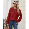 Zeagoo Women’s 2026 Fall Chunky Knit Sweater Oversized Crewneck Long Sleeve Winter Cotton Pullover Sweaters Jumper Tops(Red)