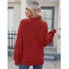 Zeagoo Women’s 2026 Fall Chunky Knit Sweater Oversized Crewneck Long Sleeve Winter Cotton Pullover Sweaters Jumper Tops(Red)