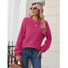 Zeagoo Women’s 2026 Fall Chunky Knit Sweater Oversized Crewneck Long Sleeve Winter Cotton Pullover Sweaters Jumper Tops(Rose)