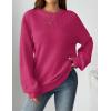 Zeagoo Women’s 2026 Fall Chunky Knit Sweater Oversized Crewneck Long Sleeve Winter Cotton Pullover Sweaters Jumper Tops(Rose)