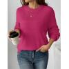 Zeagoo Women’s 2026 Fall Chunky Knit Sweater Oversized Crewneck Long Sleeve Winter Cotton Pullover Sweaters Jumper Tops(Rose)
