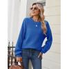 Zeagoo Women’s 2026 Fall Chunky Knit Sweater Oversized Crewneck Long Sleeve Winter Cotton Pullover Sweaters Jumper Tops(Sky Blue)