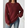 Zeagoo Women’s 2026 Fall Chunky Knit Sweater Oversized Crewneck Long Sleeve Winter Cotton Pullover Sweaters Jumper Tops(Wine Red)