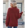 Zeagoo Women’s 2026 Fall Chunky Knit Sweater Oversized Crewneck Long Sleeve Winter Cotton Pullover Sweaters Jumper Tops(Wine Red)