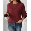 Zeagoo Women’s 2026 Fall Chunky Knit Sweater Oversized Crewneck Long Sleeve Winter Cotton Pullover Sweaters Jumper Tops(Wine Red)