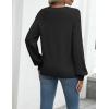 Zeagoo Womens 2026 Fall Sweaters Casual Long Sleeve V Neck Loose Lightweight Crochet Knit Pullover Sweater Tops(Black)