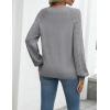 Zeagoo Womens 2026 Fall Sweaters Casual Long Sleeve V Neck Loose Lightweight Crochet Knit Pullover Sweater Tops(Grey)