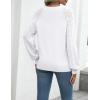 Zeagoo Womens 2026 Fall Sweaters Casual Long Sleeve V Neck Loose Lightweight Crochet Knit Pullover Sweater Tops(White)