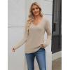 Zeagoo Women’s 2026 Fall Sweaters Long Sleeve V Neck Knit Pullovers Business Casual Sweater Tops(Apricot)