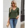 Zeagoo Women’s 2026 Fall Sweaters Long Sleeve V Neck Knit Pullovers Business Casual Sweater Tops(Army Green)