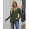 Zeagoo Women’s 2026 Fall Sweaters Long Sleeve V Neck Knit Pullovers Business Casual Sweater Tops(Army Green)