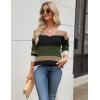 Zeagoo Women’s 2026 Fall Sweaters Long Sleeve V Neck Knit Pullovers Business Casual Sweater Tops(Army Stripe)