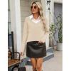 Zeagoo Women’s 2026 Fall Sweaters Long Sleeve V Neck Knit Pullovers Business Casual Sweater Tops(Beige)