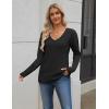 Zeagoo Women’s 2026 Fall Sweaters Long Sleeve V Neck Knit Pullovers Business Casual Sweater Tops(Black)