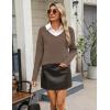 Zeagoo Women’s 2026 Fall Sweaters Long Sleeve V Neck Knit Pullovers Business Casual Sweater Tops(Brown)