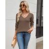 Zeagoo Women’s 2026 Fall Sweaters Long Sleeve V Neck Knit Pullovers Business Casual Sweater Tops(Brown)