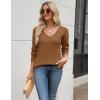 Zeagoo Women’s 2026 Fall Sweaters Long Sleeve V Neck Knit Pullovers Business Casual Sweater Tops(Coffee)