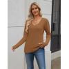 Zeagoo Women’s 2026 Fall Sweaters Long Sleeve V Neck Knit Pullovers Business Casual Sweater Tops(Coffee)