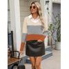 Zeagoo Women’s 2026 Fall Sweaters Long Sleeve V Neck Knit Pullovers Business Casual Sweater Tops(Grey&orange)