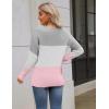 Zeagoo Women’s 2026 Fall Sweaters Long Sleeve V Neck Knit Pullovers Business Casual Sweater Tops(Grey&pink)