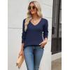 Zeagoo Women’s 2026 Fall Sweaters Long Sleeve V Neck Knit Pullovers Business Casual Sweater Tops(Navy)