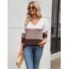 Zeagoo Women’s 2026 Fall Sweaters Long Sleeve V Neck Knit Pullovers Business Casual Sweater Tops(White&purple)