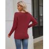 Zeagoo Women’s 2026 Fall Sweaters Long Sleeve V Neck Knit Pullovers Business Casual Sweater Tops(Wine Red)