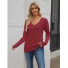 Zeagoo Women’s 2026 Fall Sweaters Long Sleeve V Neck Knit Pullovers Business Casual Sweater Tops(Wine Red)