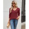 Zeagoo Women’s 2026 Fall Sweaters Long Sleeve V Neck Knit Pullovers Business Casual Sweater Tops(Wine Red)
