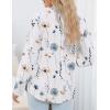 Zeagoo Womens Button Down Shirts Lantern Long Sleeve Blouse Business Casual Work Tops Floral Printed Outfits(2-white Floral)