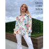 Zeagoo Womens Button Down Shirts Lantern Long Sleeve Blouse Business Casual Work Tops Floral Printed Outfits(A B2 Multicolor)