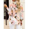 Zeagoo Womens Button Down Shirts Lantern Long Sleeve Blouse Business Casual Work Tops Floral Printed Outfits(A B2 Multicolor)