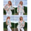Zeagoo Womens Button Down Shirts Lantern Long Sleeve Blouse Business Casual Work Tops Floral Printed Outfits(A B2 Multicolor)