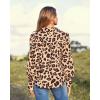 Zeagoo Womens Button Down Shirts Lantern Long Sleeve Blouse Business Casual Work Tops Floral Printed Outfits(B Leopard)