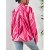 Zeagoo Womens Button Down Shirts Lantern Long Sleeve Blouse Business Casual Work Tops Floral Printed Outfits(B Pink Rowena)